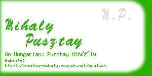 mihaly pusztay business card